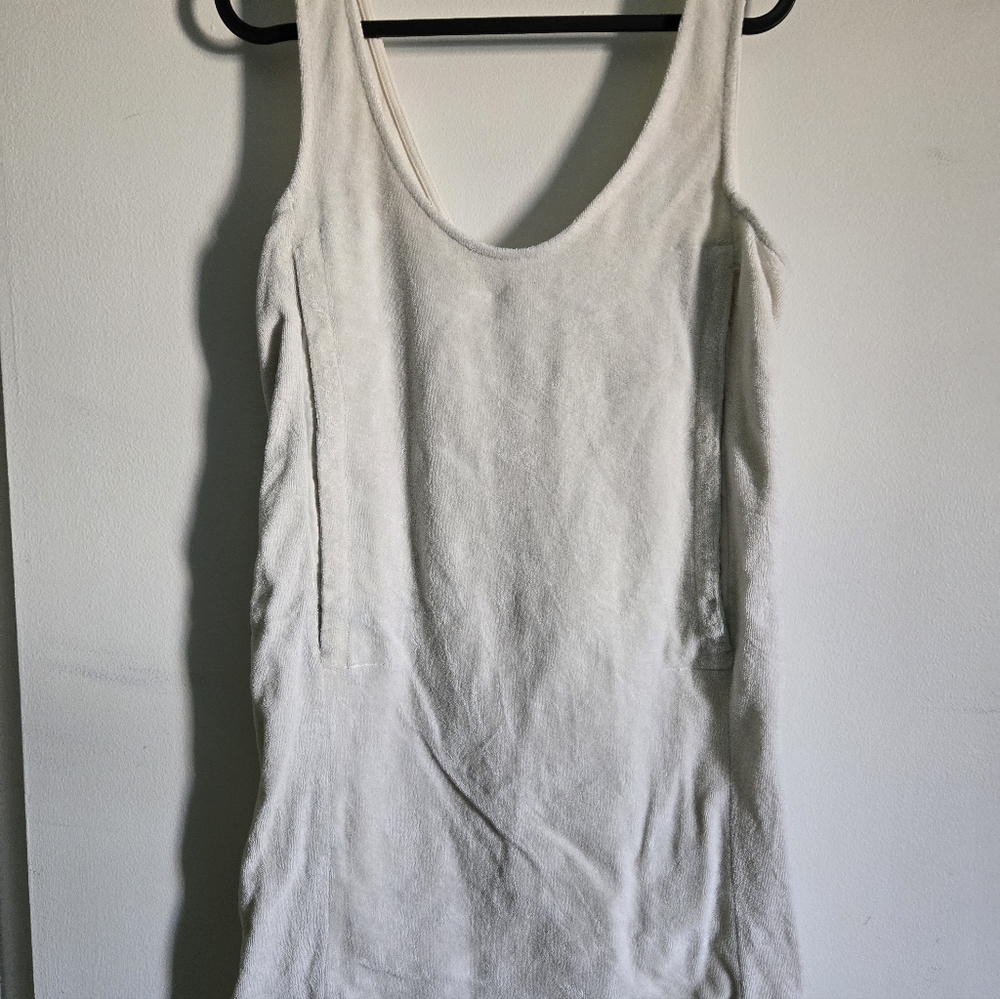 Tajinebanane - White Sleeveless Women's Dress (For Breastfeeding)